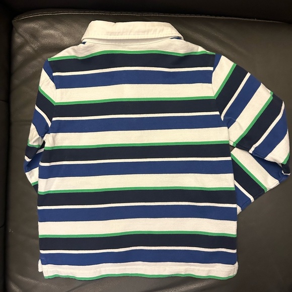 Janie and Jack Striped Polo Shirt - Blue, Green, White - Picture 3 of 3